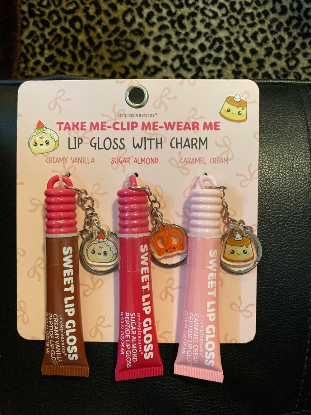 simplepleasures Lip Glosses with Cute Food Charms on Keychains
